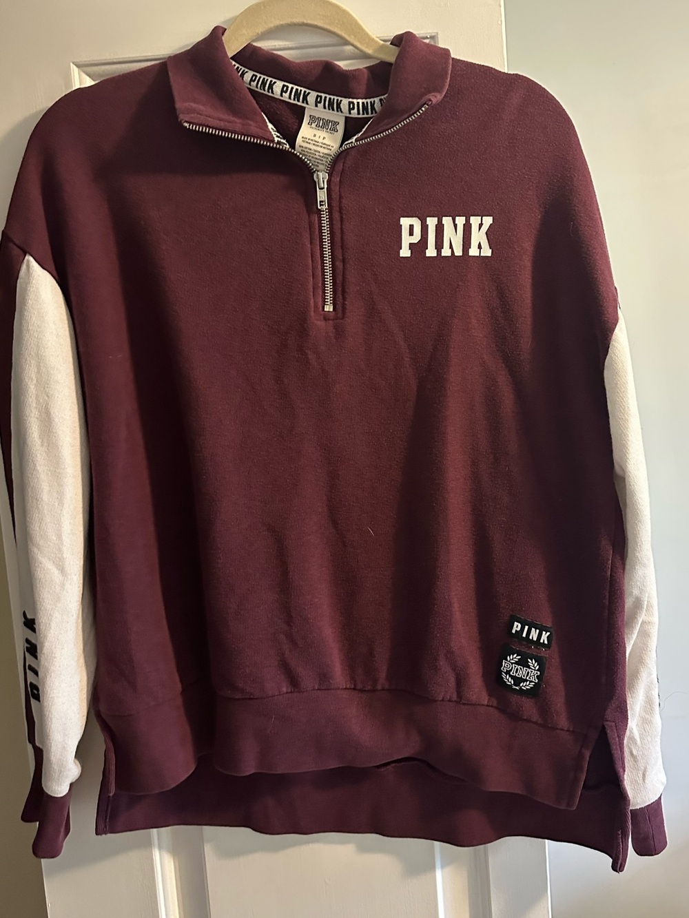 Victoria's Secret PINK Burgundy Zip-Up Hoodie Jacket